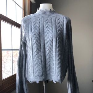 Distressed Wide Sleeve Sweater